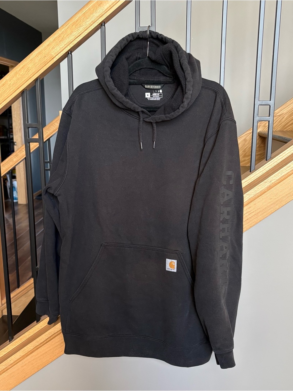 Carhartt Black Pullover Hooded Sweatshirt, XL